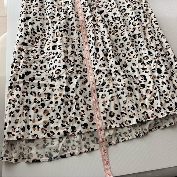Ebby & I Maxi Dress White Leopard Animal Print Pockets Long Boho Size 10 NWT New - Picture 15 of 15